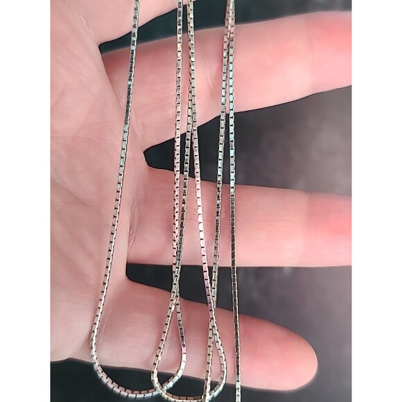 Extra Long 925 Sterling Silver Box Chain Necklace Vintage Italy, READ - Picture 1 of 10